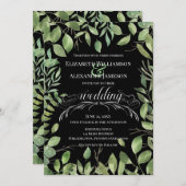 シンプルな葉/結婚式 案内状 (正面/裏面)