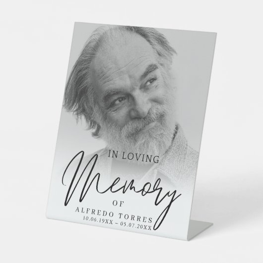シンプルな葬儀お悔やみ写真記念 台座サイン (正面)