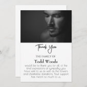 シンプルな葬儀の写真付き感謝カード, 追悼 招待状 (正面/裏面)