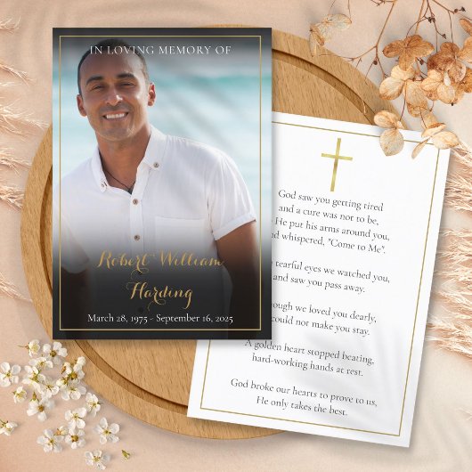 シンプルな葬儀用写真祈祷カード 名刺