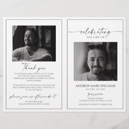 シンプルな葬儀 式次第 折りたたみプログラム