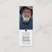 シンプルな葬儀 追悼 祈り フォト ブックマーク カード (正面)