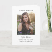 シンプルな葬儀 追悼 2枚の写真 記念カード サンキューカード (正面)