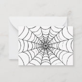 シンプルな蜘蛛の巣 - クローズアップ ノートカード (裏面)