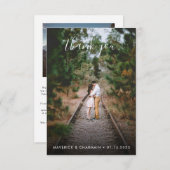 シンプルな裏表の写真 サンキューカード (正面/裏面)