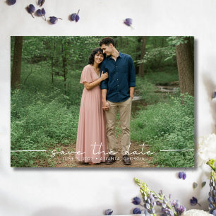 シンプルな複数写真の結婚式 セーブザデート