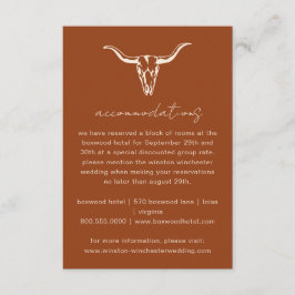 シンプルな西部ボヘミア風牛の頭蓋骨宿泊施設カード エンクロージャーカード