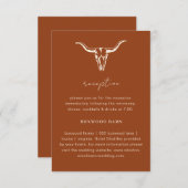 シンプルな西部ボヘミア風牛の頭蓋骨 レセプションカード エンクロージャーカード (正面/裏面)