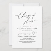 シンプルな計画変更 結婚式延期のお知らせ 招待状 (正面)