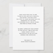 シンプルな記念の写真の悔やみや弔慰は感謝していしています サンキューカード (裏面)