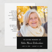 シンプルな記念の写真の悔やみや弔慰は感謝していしています サンキューカード (正面/裏面)