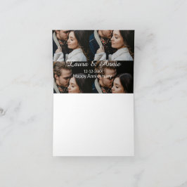 シンプルな記念日写真コラージュ名前日付 サンキューカード