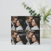 シンプルな記念日写真コラージュ名日付 サンキューカード (スタンド正面)