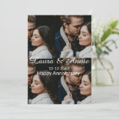 シンプルな記念日写真コラージュ名日付 招待状 (スタンド正面)