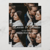 シンプルな記念日写真コラージュ名日付 招待状 (正面/裏面)