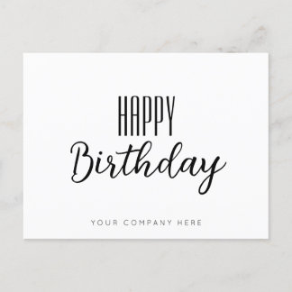 シンプルな誕生日ビジネスカード ポストカード