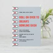 シンプルな誕生日ボウリングパーティー 招待状 (スタンド正面)