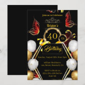 シンプルな誕生日招待状 招待状 (正面/裏面)