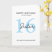 シンプルな誕生日16歳のカード カード (黄色い花)