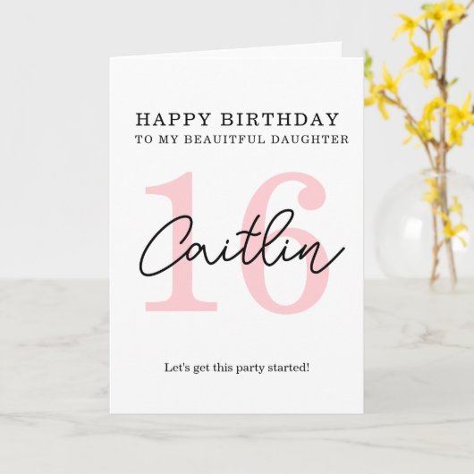 シンプルな誕生日 16歳の誕生日カード。 カード (黄色い花)