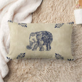 シンプルな象 ランバークッション (ブランケット)