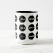 シンプルな販促用ビジネス ロゴ パターン コーヒー マグカップ (中央)