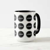 シンプルな販促用ビジネス ロゴ パターン コーヒー マグカップ (正面右)