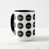 シンプルな販促用ビジネス ロゴ パターン コーヒー マグカップ (正面左)