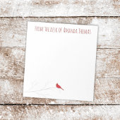 シンプルな赤いカーディナル冬の優雅な白樺の木 ノートパッド