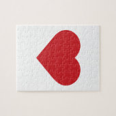 シンプルな赤いハートのモダンの同世代の人 ジグソーパズル (横)