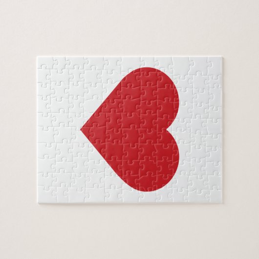 シンプルな赤いハートのモダンの同世代の人 ジグソーパズル (横)