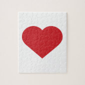 シンプルな赤いハートのモダンの同世代の人 ジグソーパズル (縦)