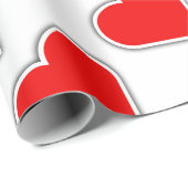 シンプルな赤いハート ラッピングペーパー (ロールコーナー)