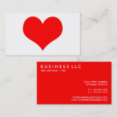 シンプルな赤いハート 名刺 (正面/裏面)
