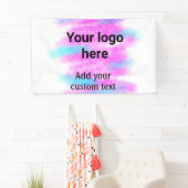 シンプルな赤い水彩画のロゴとカスタムテキストを追加 横断幕 (インサイチュ)