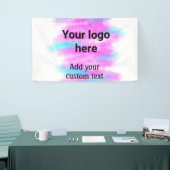 シンプルな赤い水彩画のロゴとカスタムテキストを追加 横断幕 (トレードショー)