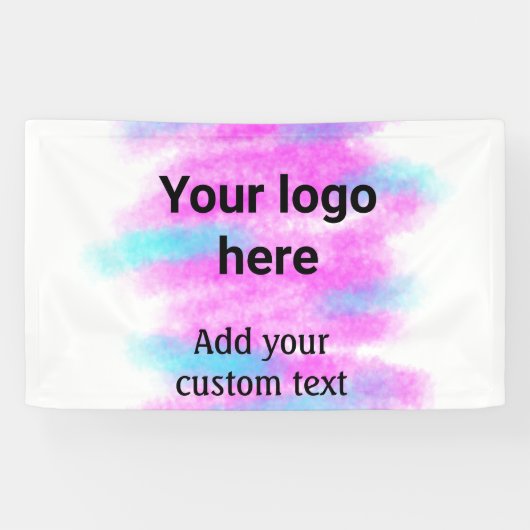 シンプルな赤い水彩画のロゴとカスタムテキストを追加 横断幕 (横)