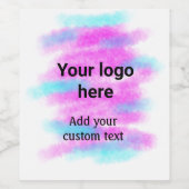 シンプルな赤い水彩画のロゴ カスタムテキストを追加 ワインラベル (シングルラベル)