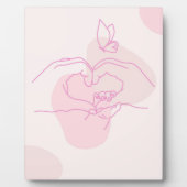 シンプルな赤ちゃんの手のラインアートと蝶  フォトプラーク (正面)