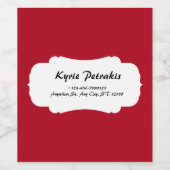 シンプルな赤と白の個人用ラベル ワインラベル (シングルラベル)