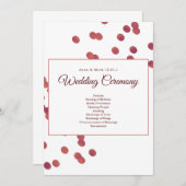 シンプルな赤と白の結婚式招待状 招待状 (正面/裏面)