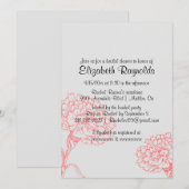 シンプルな赤と黒の結婚前お祝い会の招待状 招待状 (正面/裏面)