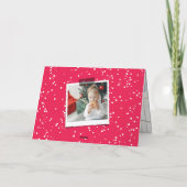 シンプルな赤は書道の原稿のモダンの写真を元気づけます シーズンカード (裏面)