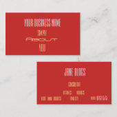 シンプルな赤金ゴールドプロフェッショナル名刺 名刺 (正面/裏面)