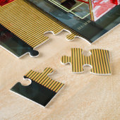 シンプルな赤:グランドピアノ ジグソーパズル (側面)