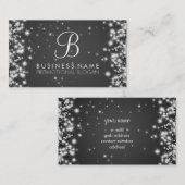 シンプルな輝きのモノグラムの黒 名刺 (正面/裏面)