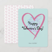 シンプルな輝きの教室バレンタインデーカード ノートカード (正面/裏面)