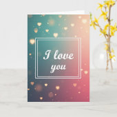 シンプルな輝くハートのI Love Youカード カード (黄色い花)