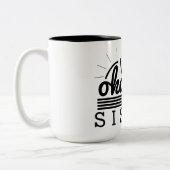 シンプルな輝やきは-世界のOkayestの姉妹を縞で飾ります ツートーンマグカップ (左)