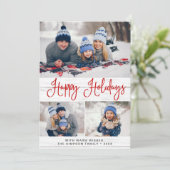 シンプルな農村風 3枚の写真を使った楽しいクリスマスカード シーズンカード (スタンド正面)